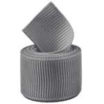 Metal Grey Elastic Grosgrain Ribbon
