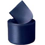 Navy Plaid Single Face Satin Ribbon