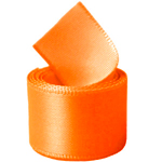 Neon Tangerine Double Face Satin Ribbon
