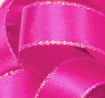 Neon Pink Opal Edge Double Face Satin Ribbon