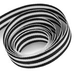 White / Black Mono Stripe Ribbon