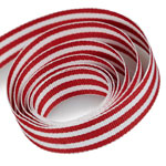 White / Red Mono Stripe Ribbon