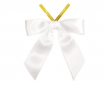 White Satin Twist-Tie Bow (50 Pcs)