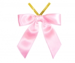 Light Pink Satin Twist-Tie Bow (50 Pcs)